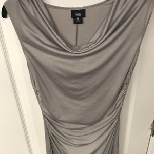 GRAY MATERNITY MAXI DRESS - SCOOP NECK